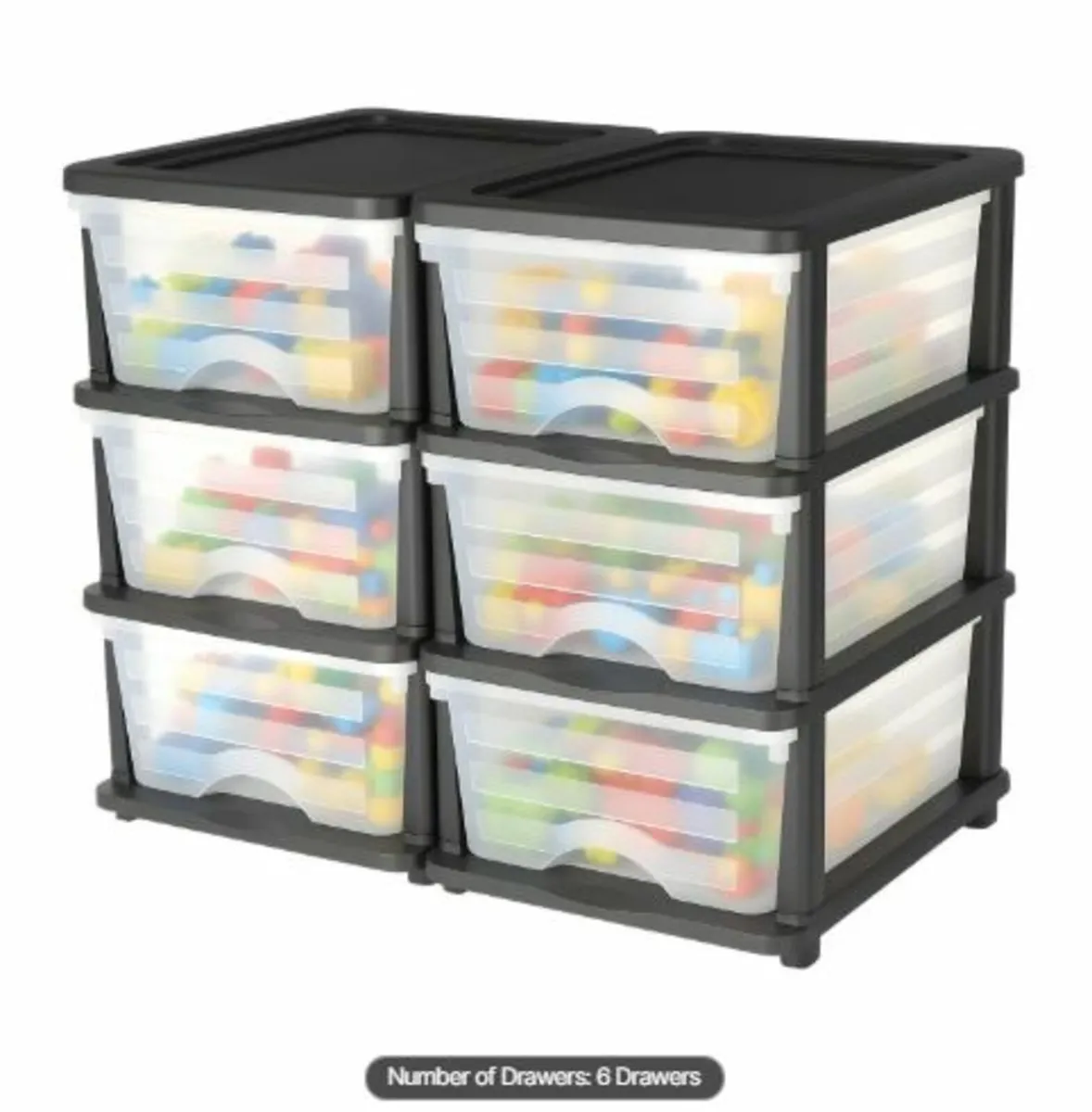 Plastic Storage Drawers, 2 Pack Storage Organizer - Image 1