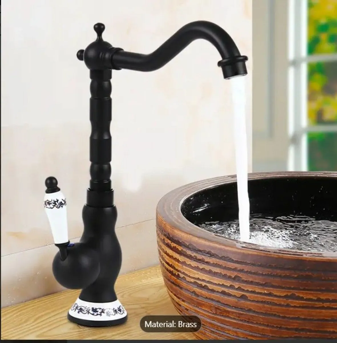 Black Brass Kitchen Bathroom Mixer Tap  Vintage - Image 2