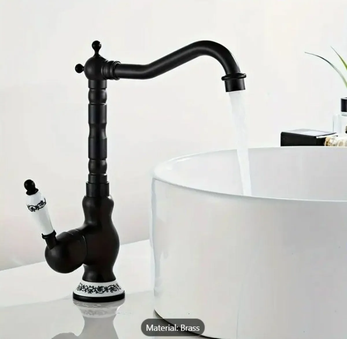 Black Brass Kitchen Bathroom Mixer Tap  Vintage - Image 3