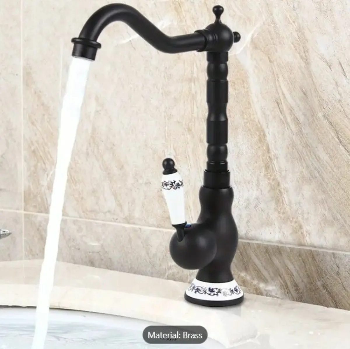 Black Brass Kitchen Bathroom Mixer Tap  Vintage - Image 1