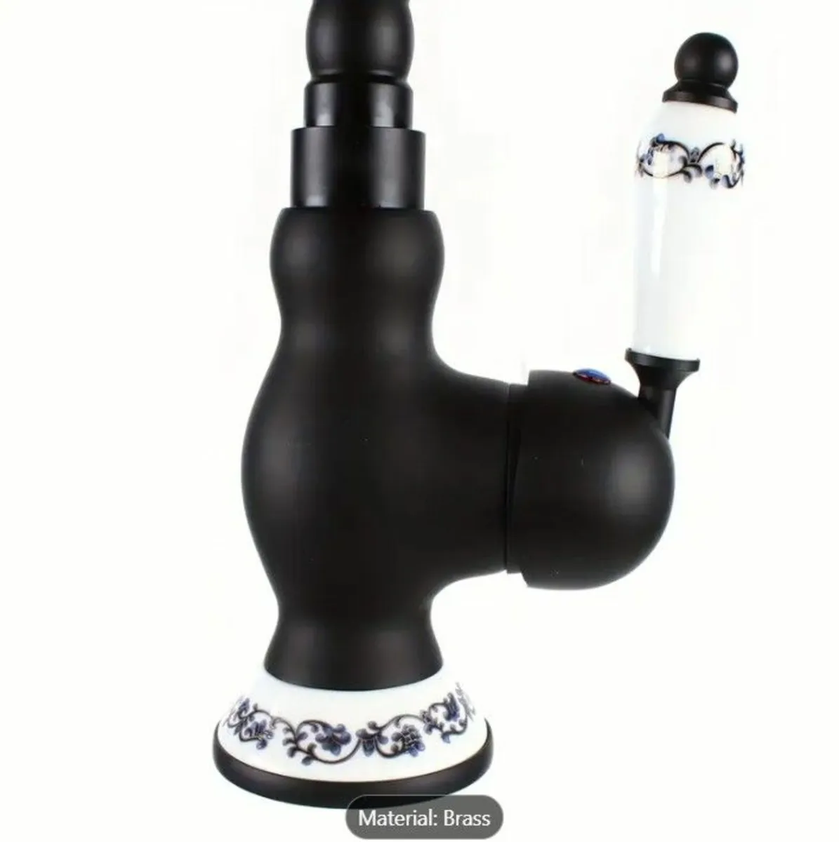 Black Brass Kitchen Bathroom Mixer Tap  Vintage - Image 4