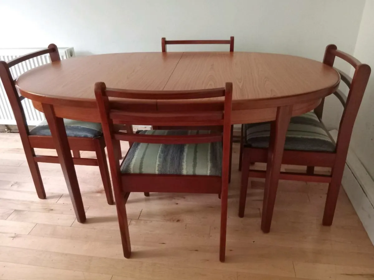 mid century teak dining set restored - Image 2