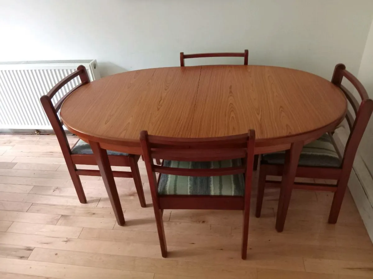 mid century teak dining set restored - Image 4