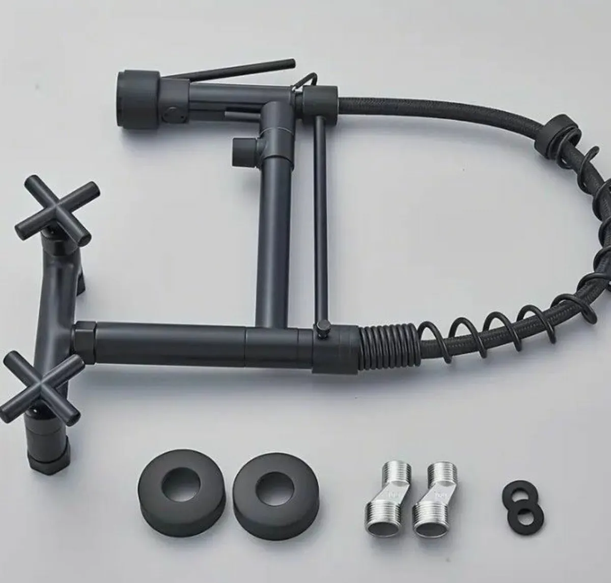 Wall-Mounted Kitchen Tap with Pull-Out Spray 360 d - Image 2