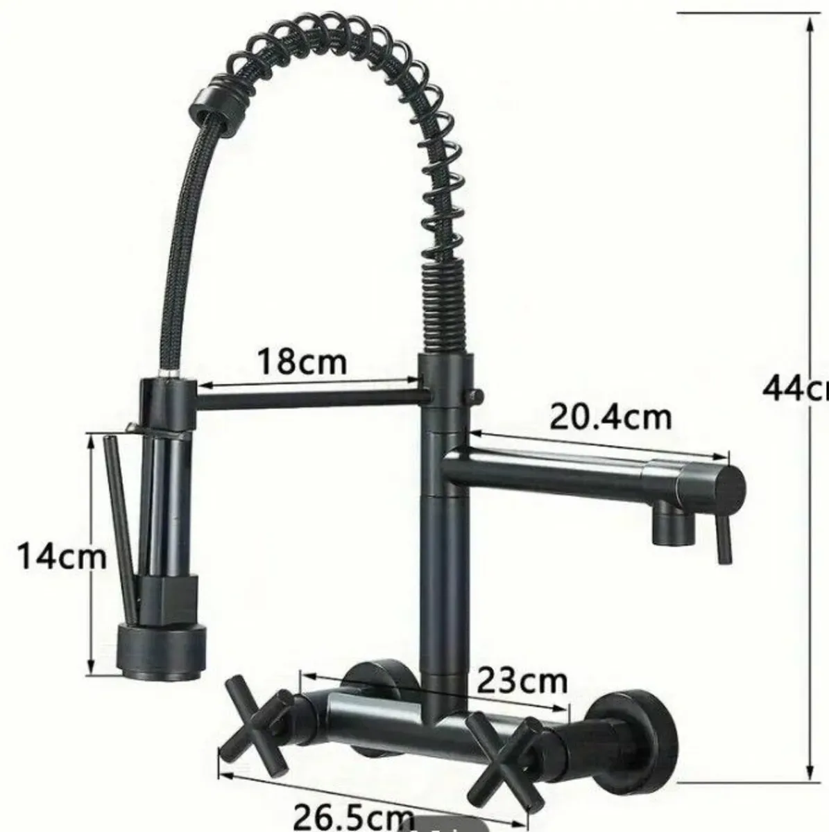 Wall-Mounted Kitchen Tap with Pull-Out Spray 360 d - Image 3