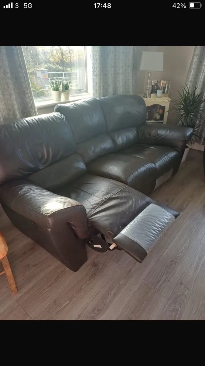 3x2x1 Brown Leather Couches - Image 4