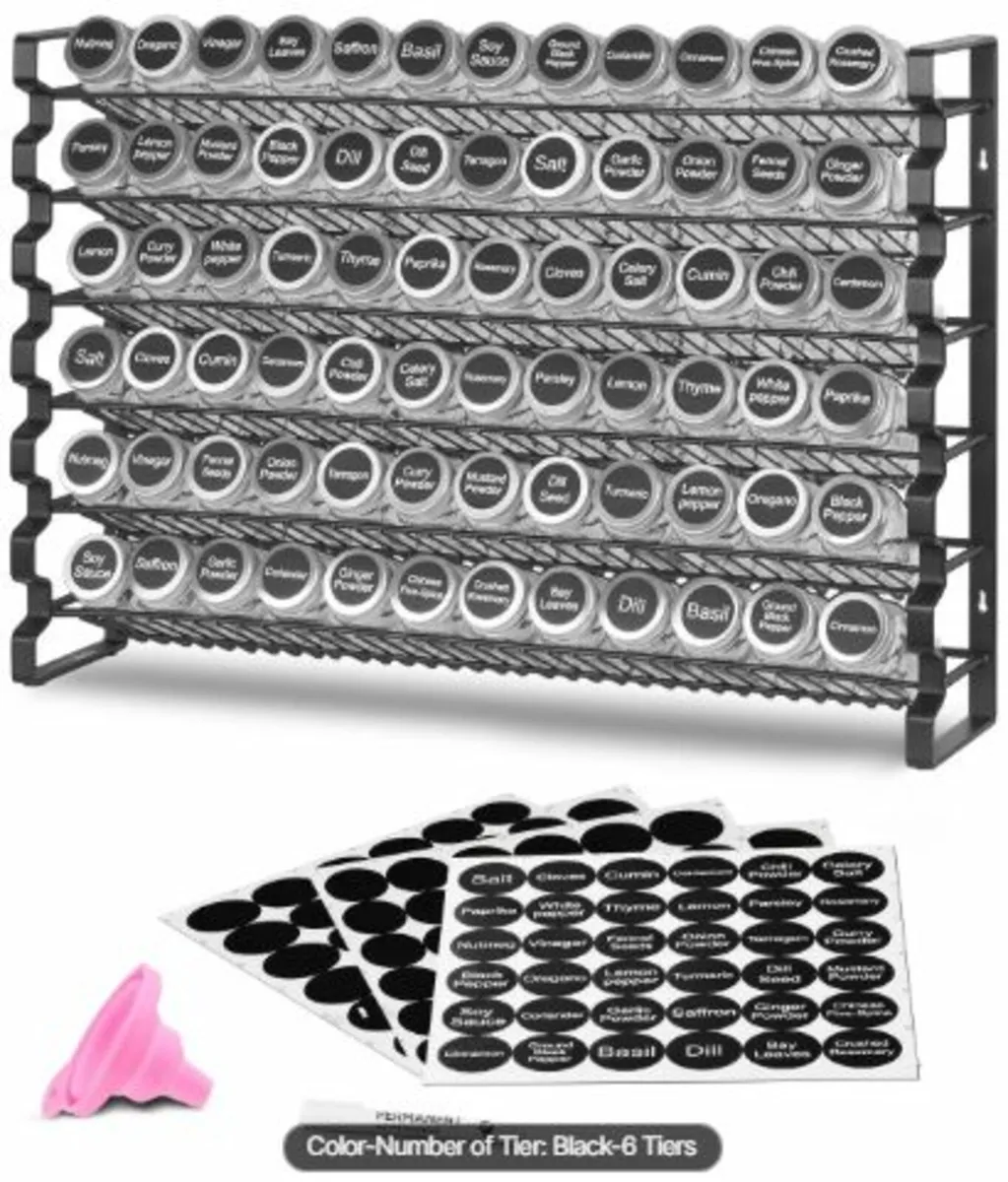 Spice Rack Organizer for Cabinet, with 72 Empty - Image 1