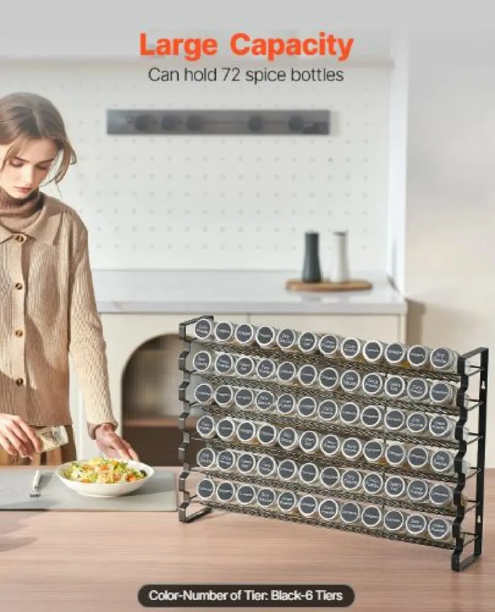 Spice Rack Organizer for Cabinet, with 72 Empty - Image 2