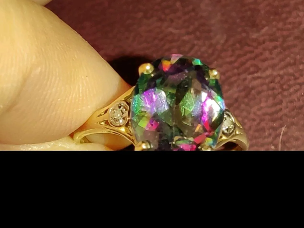 RARE MYSTIC & DIAMOND, 9CT Gold New Dress Ring ! - Image 1