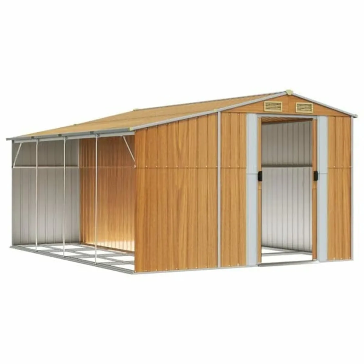Shed Light Brown 277x365.5x179 cm Galvanised Steel - Image 1