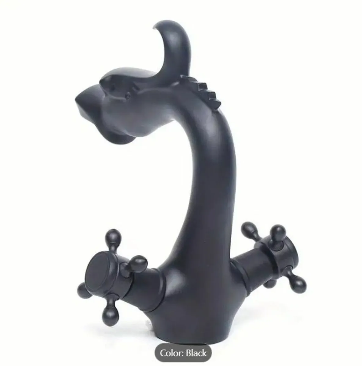 Black Bathroom Faucet Solid Brass Mixer Tap - Image 3