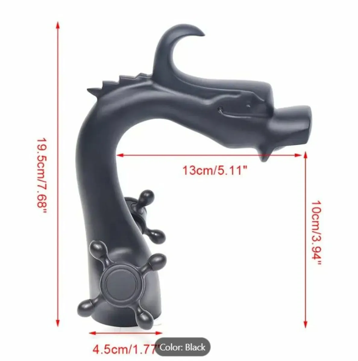 Black Bathroom Faucet Solid Brass Mixer Tap - Image 4