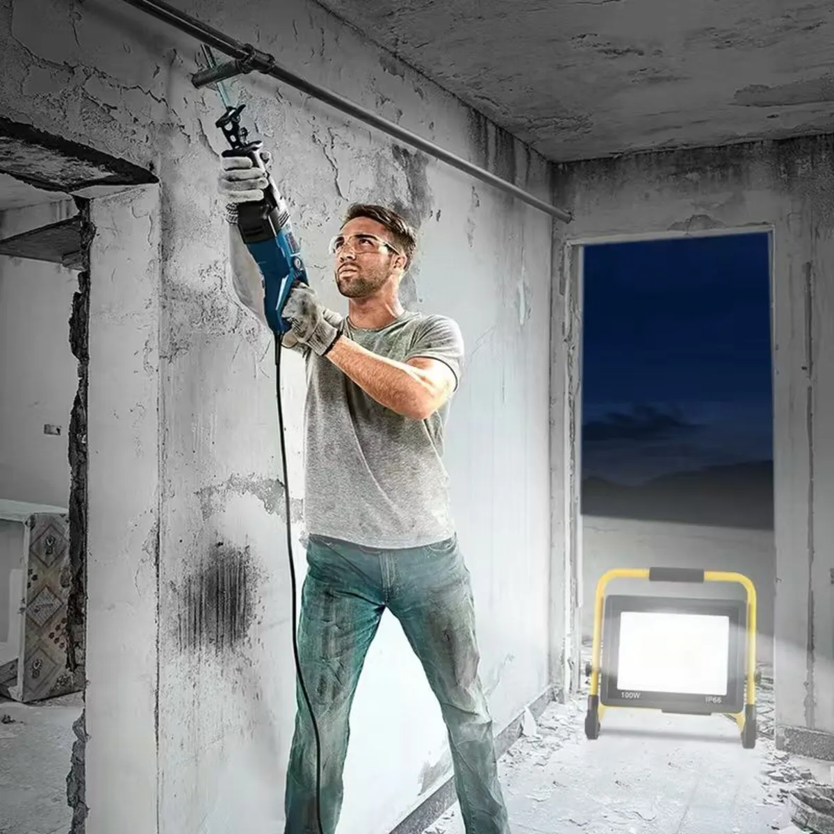 Construction LED Work Light Flood Spotlight - Image 3