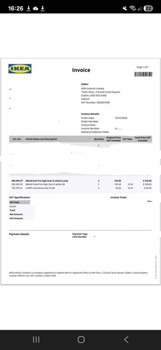 IKEA Malm single bed in white with "Dingle" mattress (brand new condition, 2 available) - Image 2