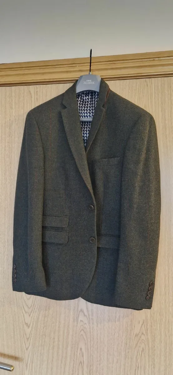 Suit Jacket Waistcoat Wool Tweed Italian - Image 1