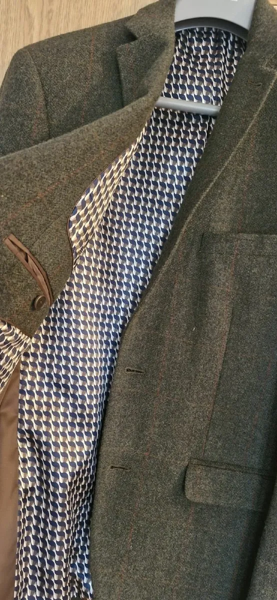 Suit Jacket Waistcoat Wool Tweed Italian - Image 3