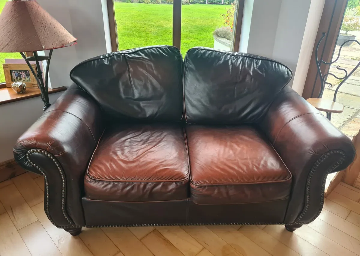 Brown Leather Sittingroom Suite - Image 3