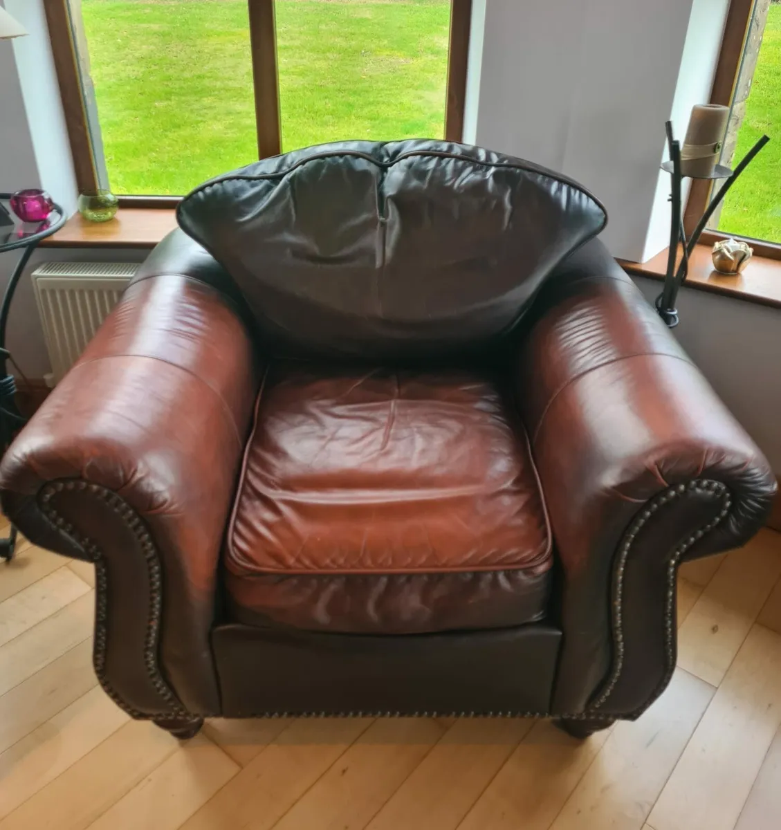 Brown Leather Sittingroom Suite - Image 4