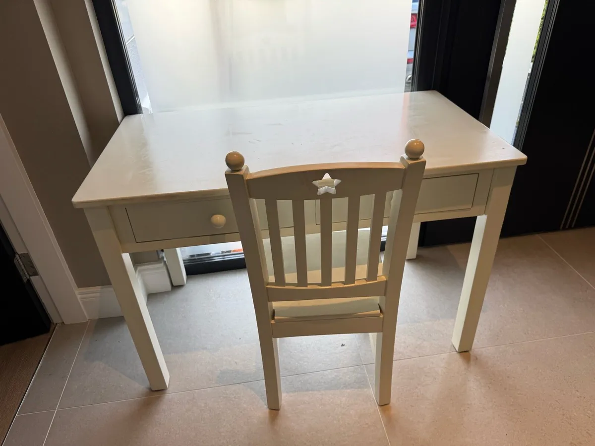 Wooden desk and chair - Image 1
