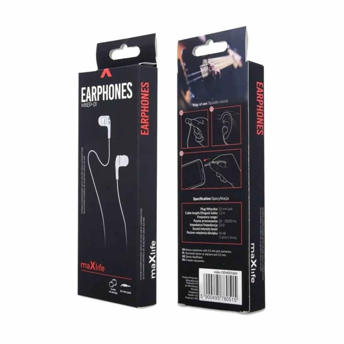 NEW Maxlife Wired Earphones MXEP-01 jack 3,5mm - Image 1