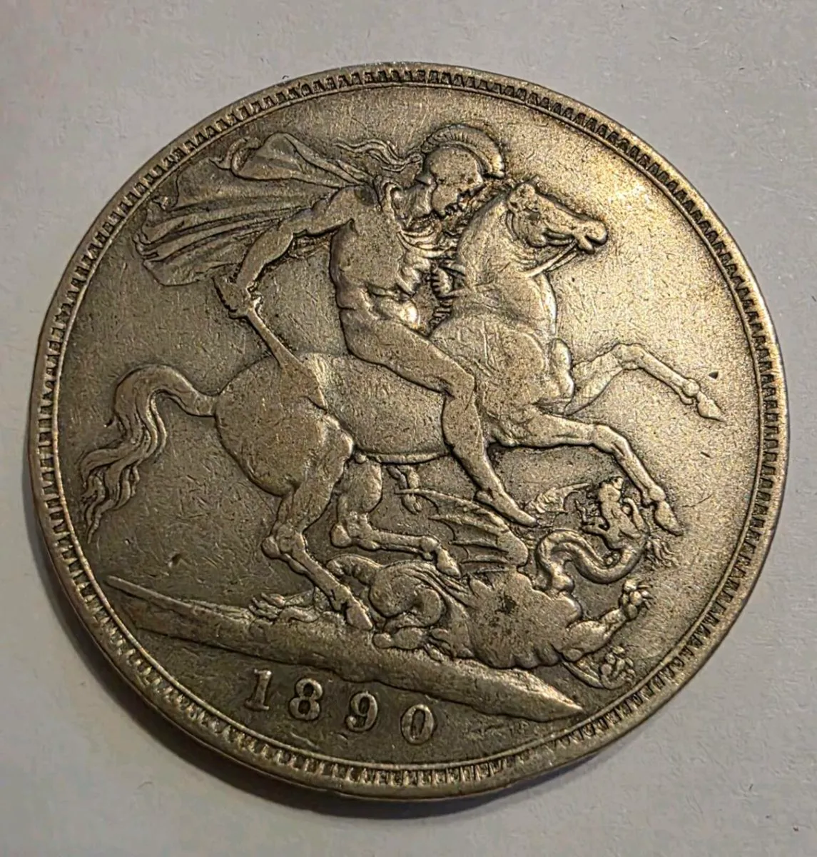 1890 british silver crown - Image 2