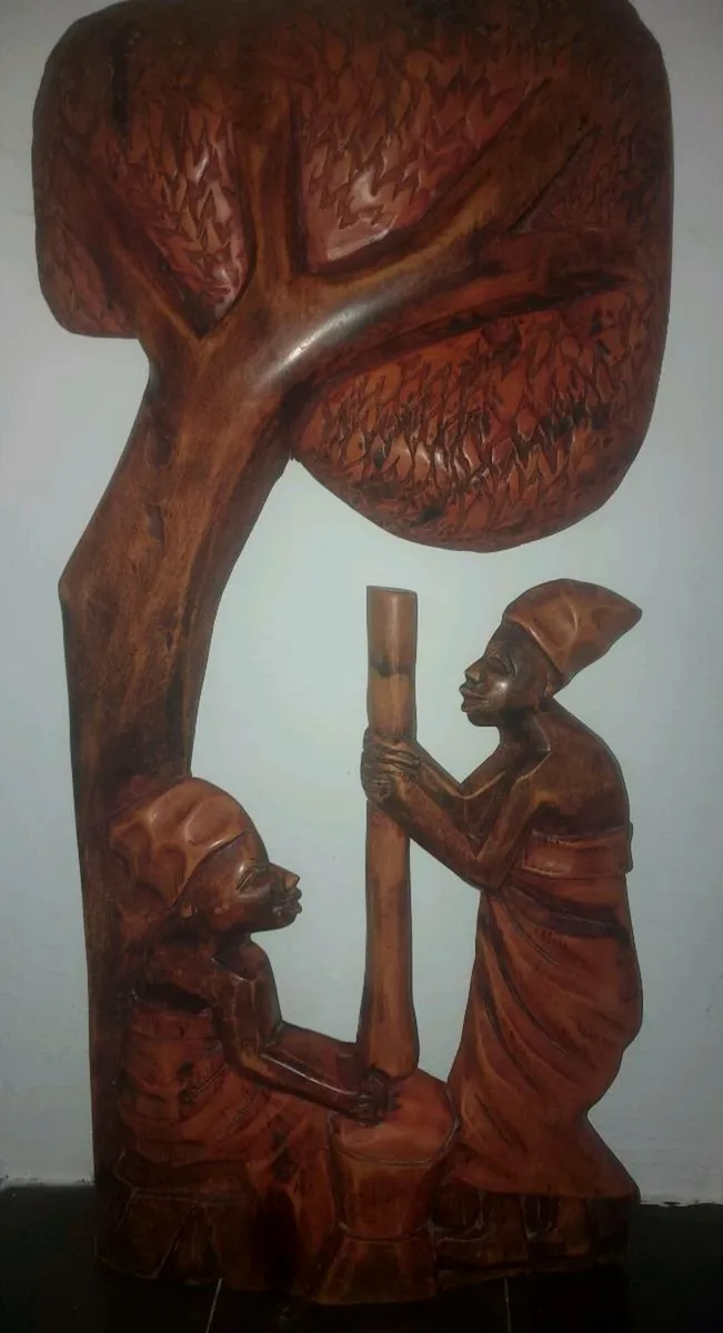 Hand carved wooden plaque - Image 1