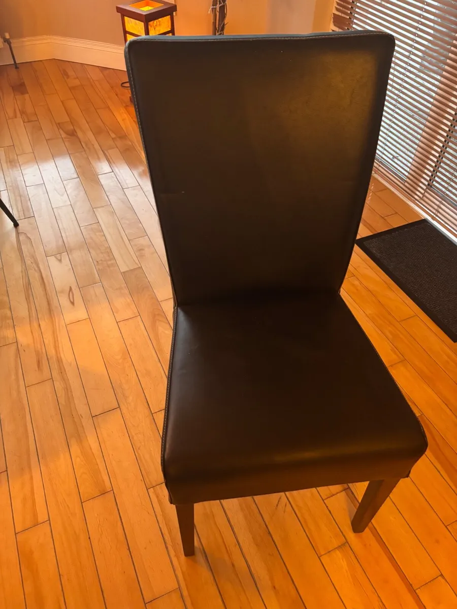6 leather dining room chairs - Image 4
