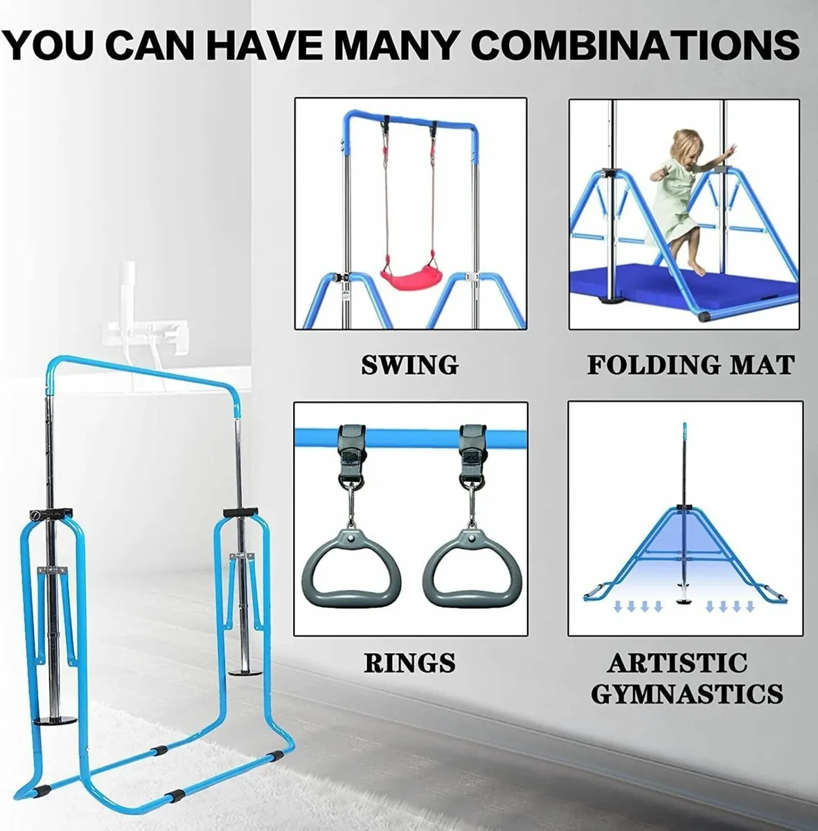 Gymnastics Bars for Kids Adjustable Height Bar - Image 2