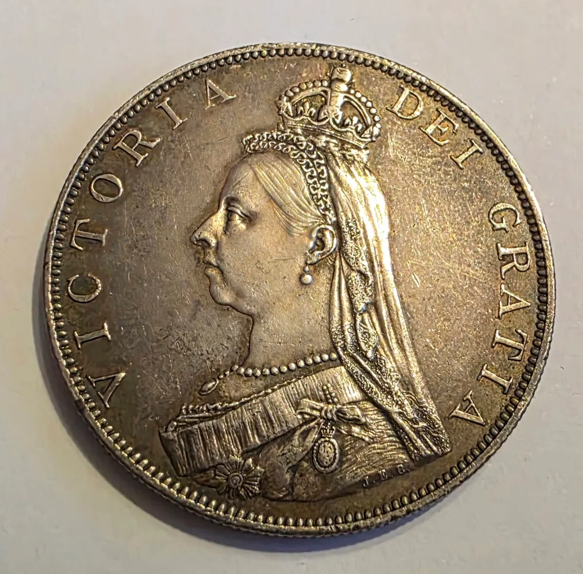 1887 british silver double florin - Image 1