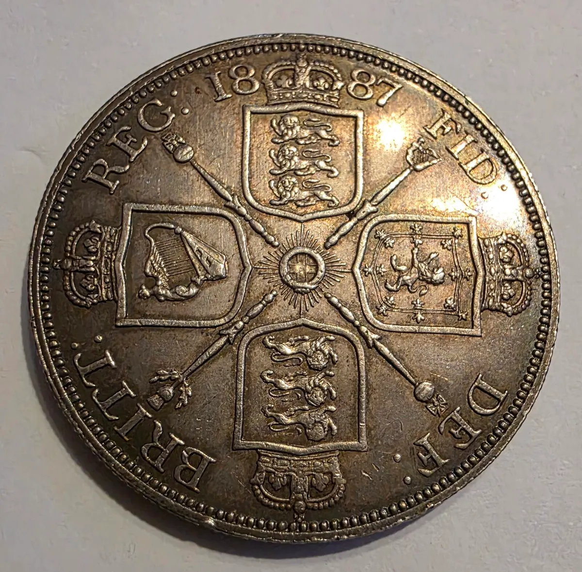 1887 british silver double florin - Image 2