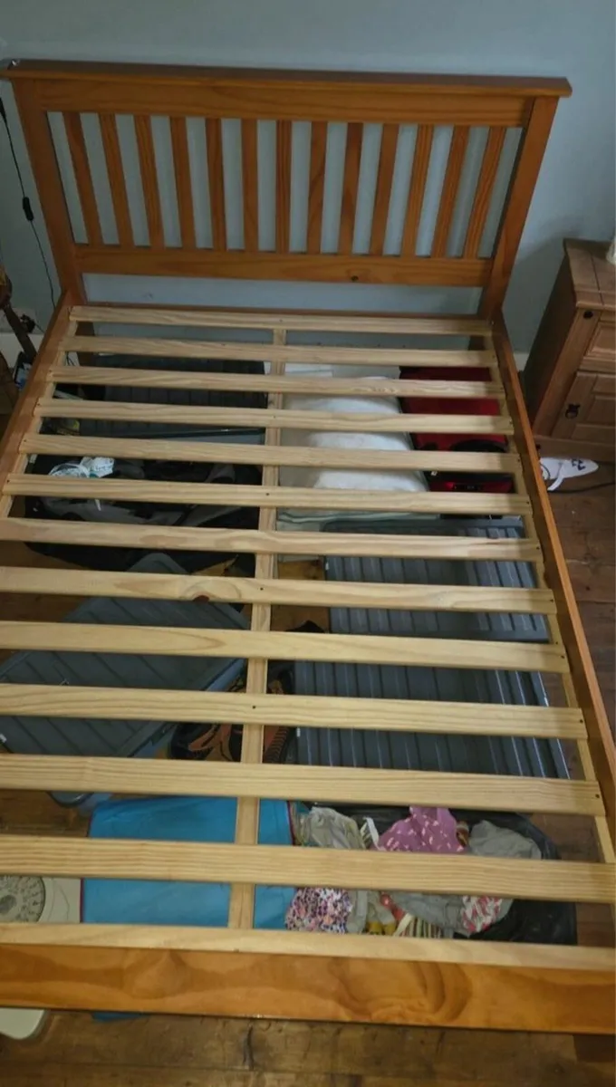 Like New - Modern 4 Ft 6” Wooden Double Bed Frame - Image 2