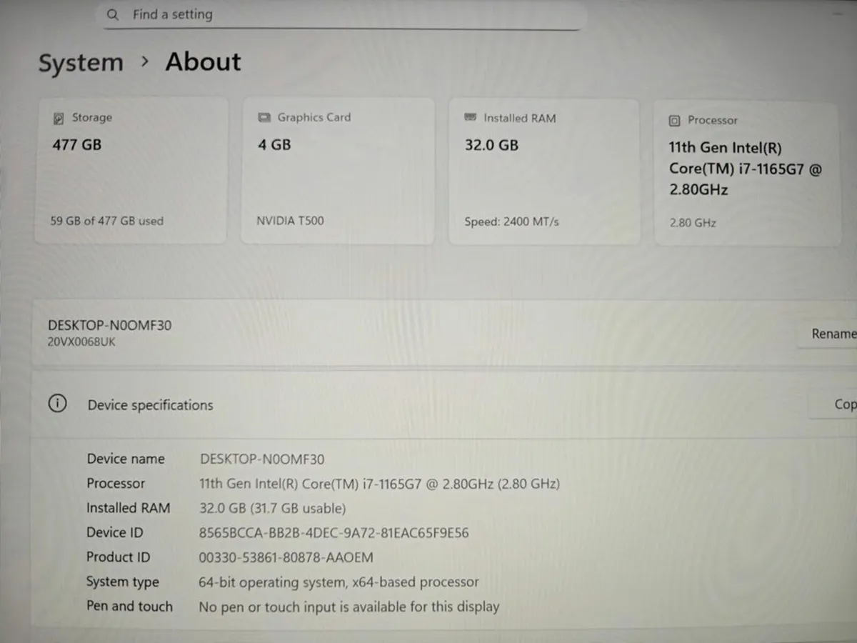 Lenovo ThinkPad P14s Laptop | i7 (11th gen) | 32GB - Image 3