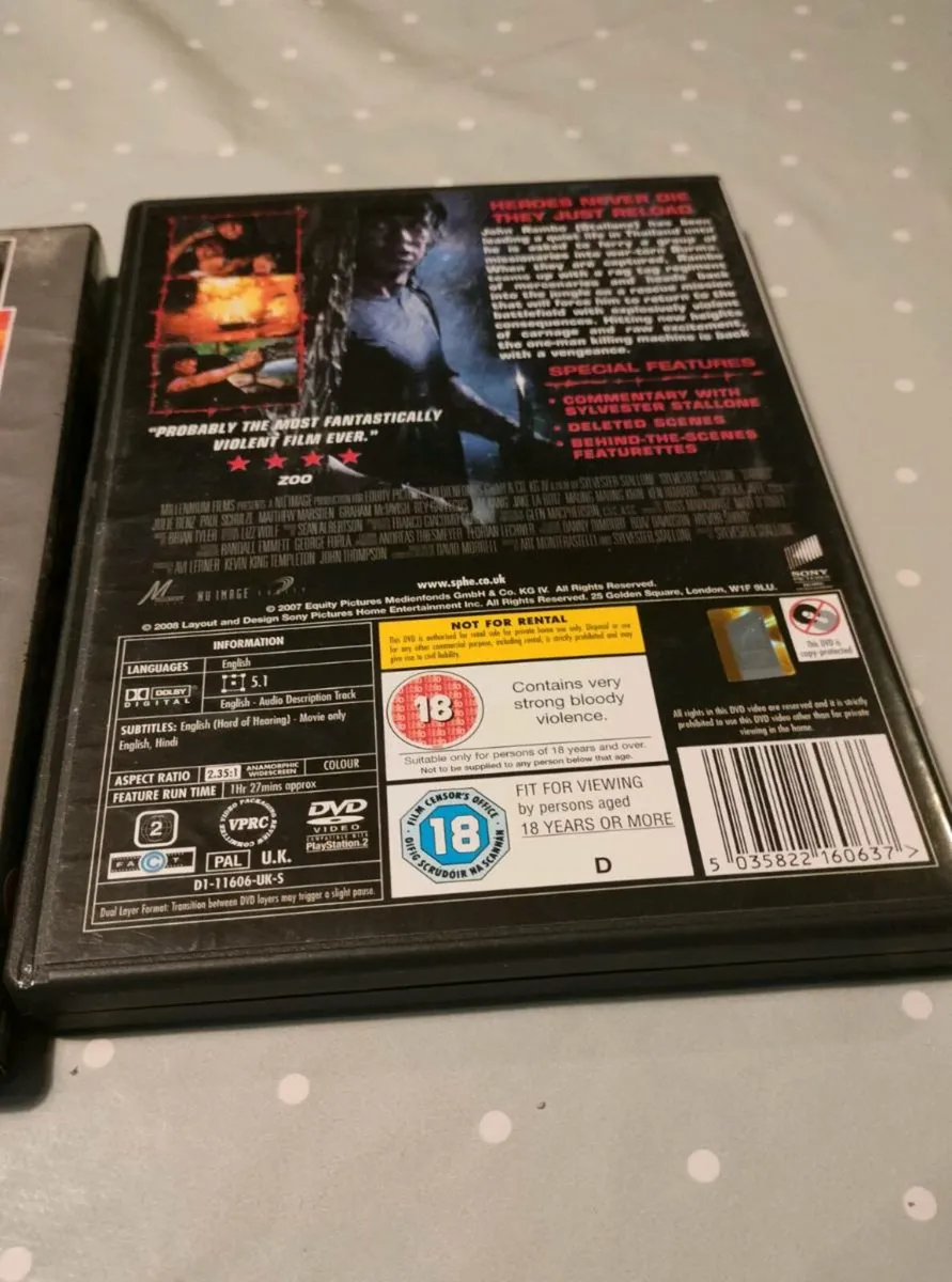 dvds for sale. 
Rambo and seven. - Image 2