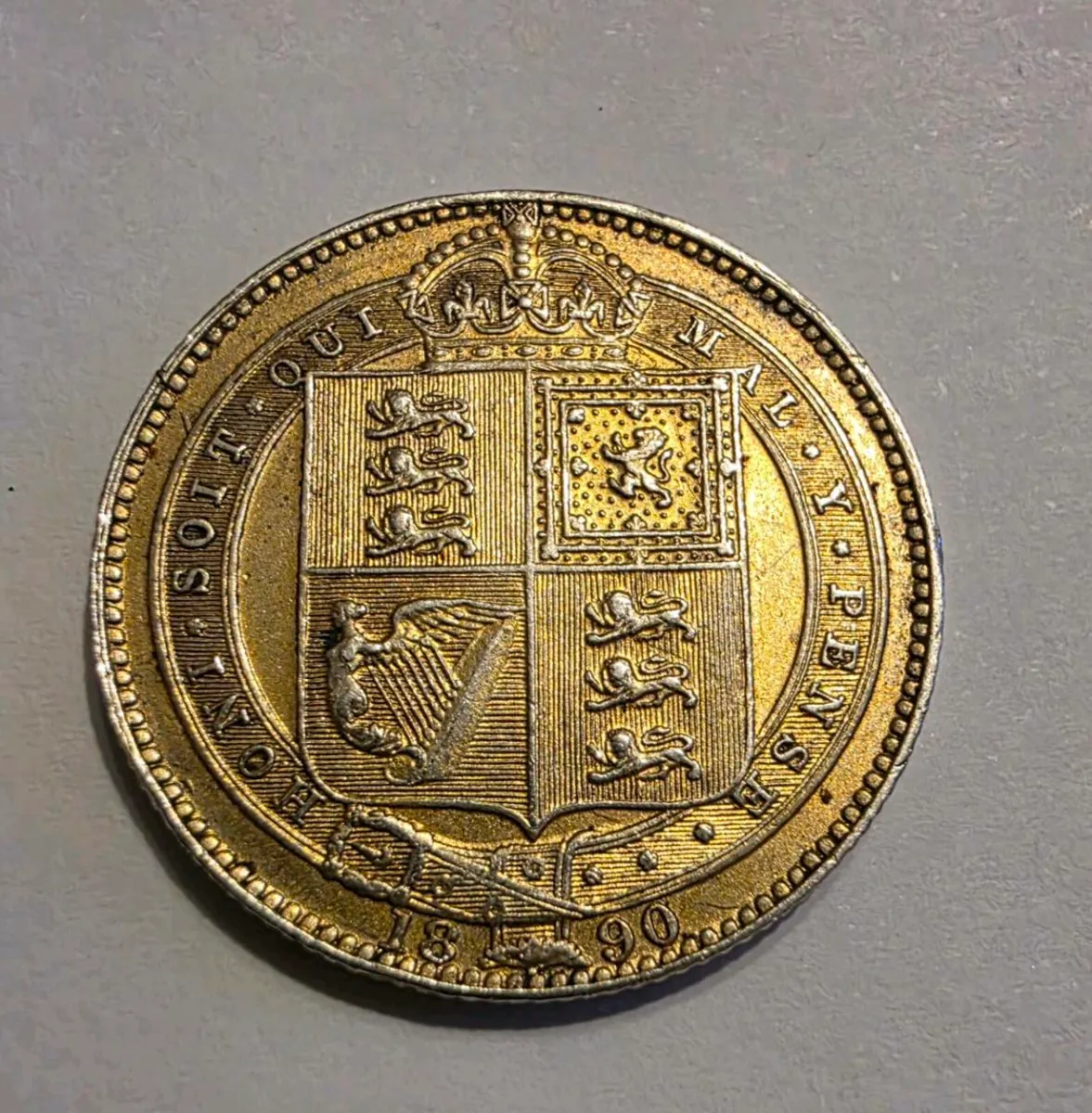 1890 british silver shilling - Image 2