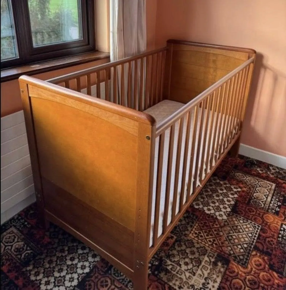 Large Solid Wood Baby Cot – Sturdy Nursery Crib - Image 1