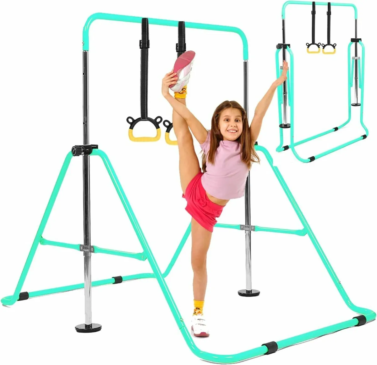 Kids Gymnastics Bar Adjustable Height Folding - Image 1