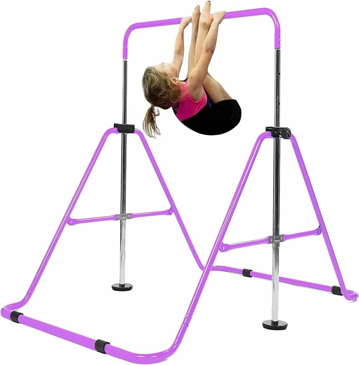 Kids Gymnastics Bar Adjustable Height Folding - Image 3