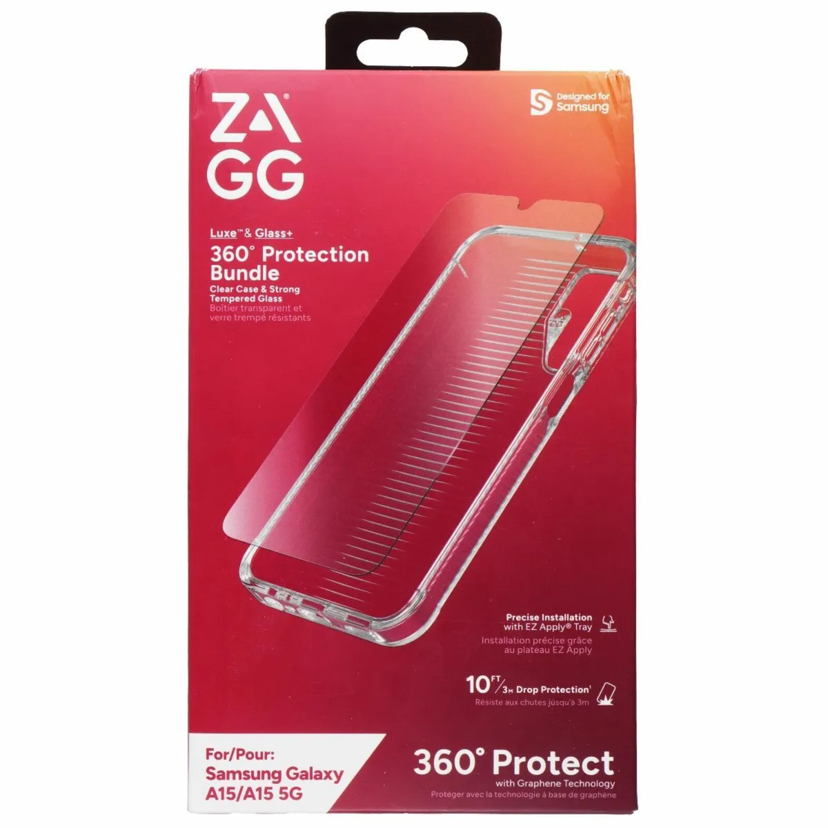 Zagg case and screen protector for Samsung A15