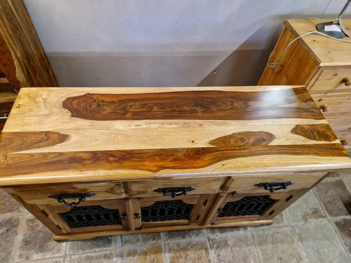 Vintage Indian rosewood sideboard - Image 2