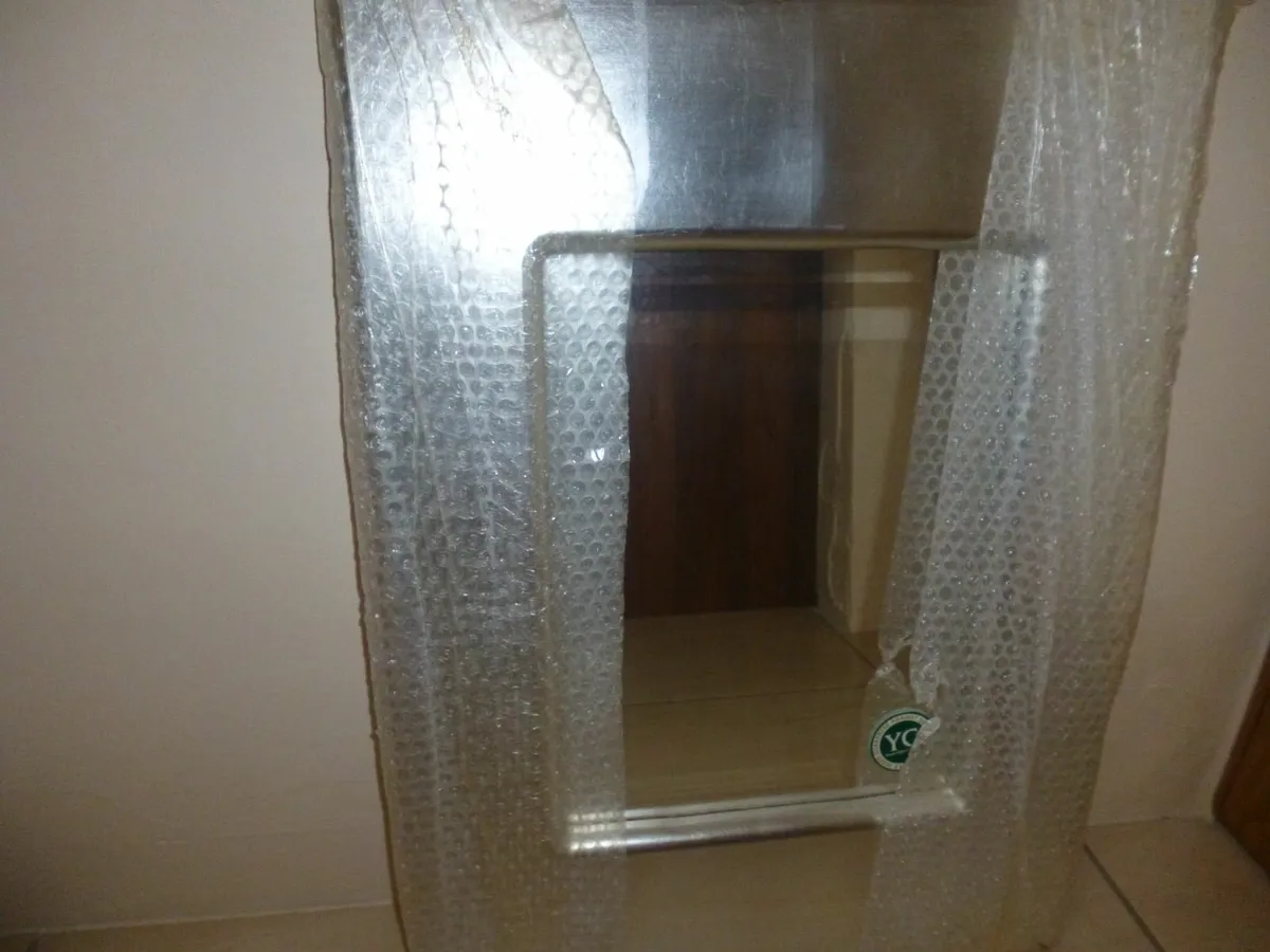 Silver Bevelled Mirror - Image 1