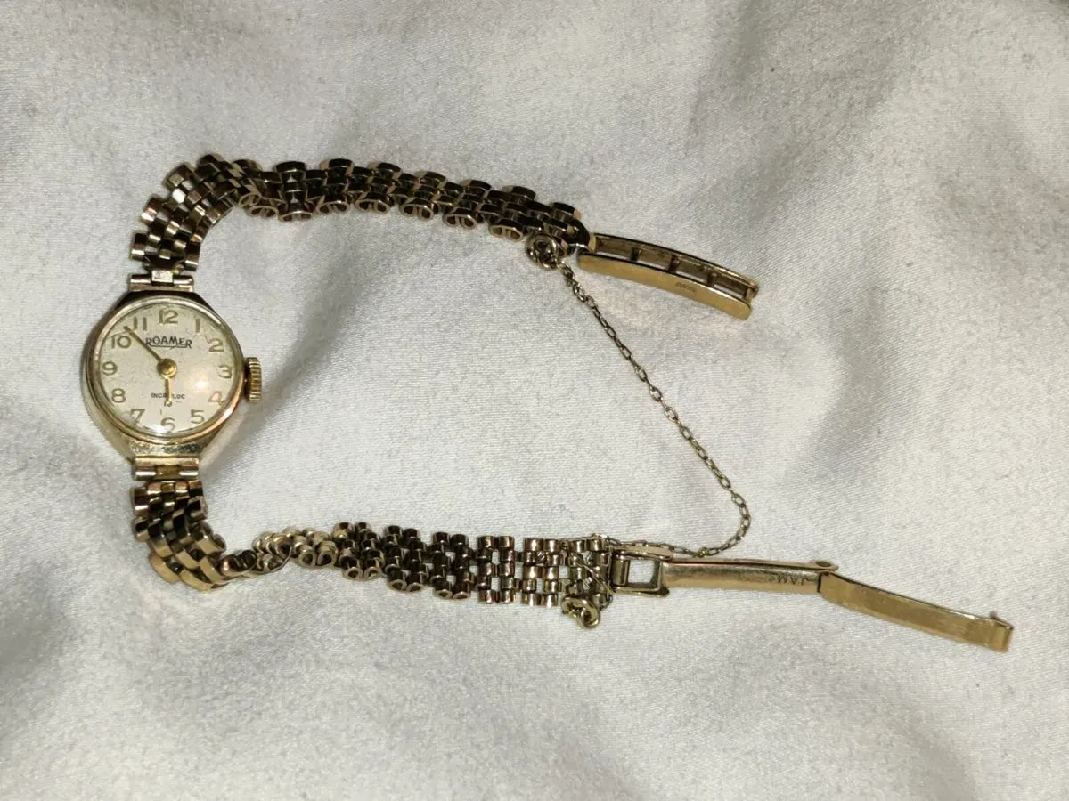 ROAMER, 9CT Rare Vintage 13.57 Gram 8"Long Watch ! - Image 3