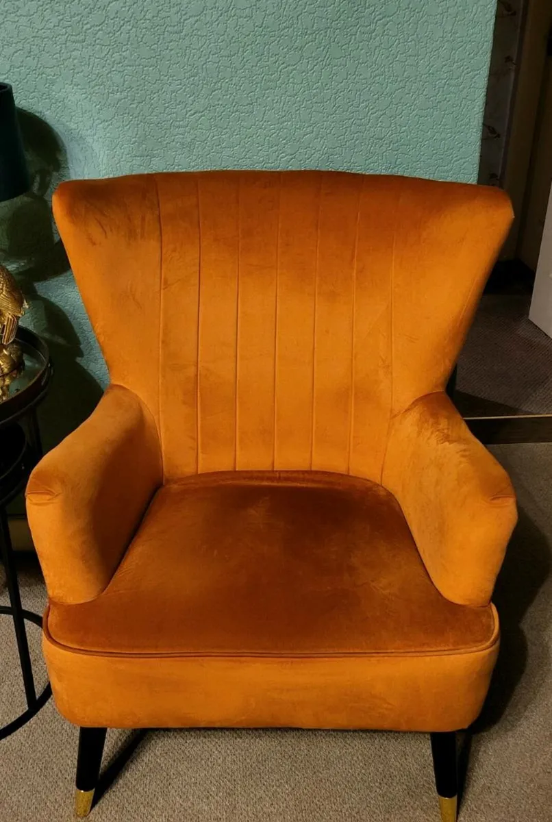 Orange wingback  chair
