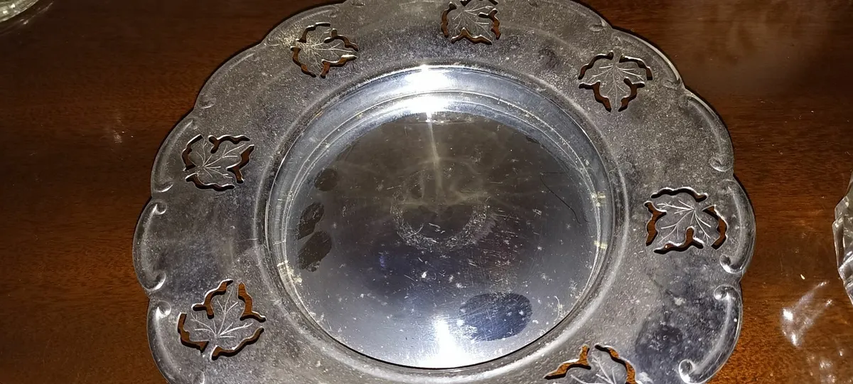 Vintage Glass & Chrome Butter Dish - Image 2