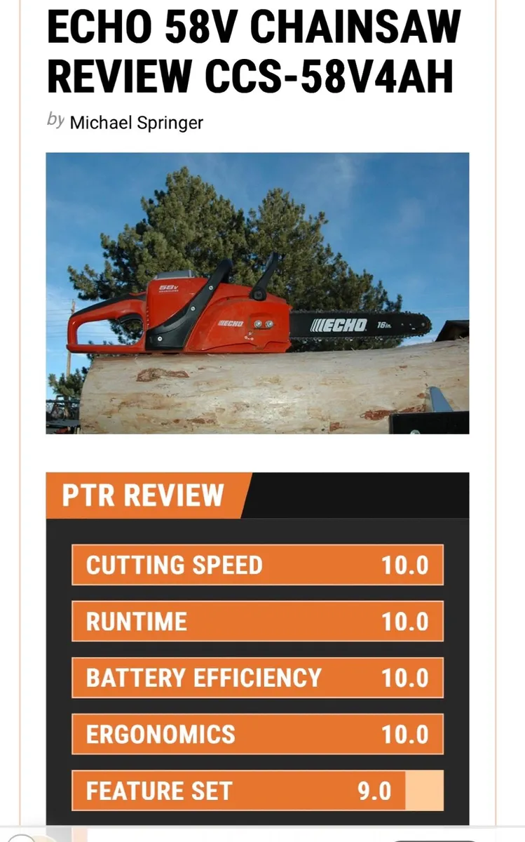 **  ECHO 58v Chainsaw 4.0AH   **  Can Deliver  ** - Image 2