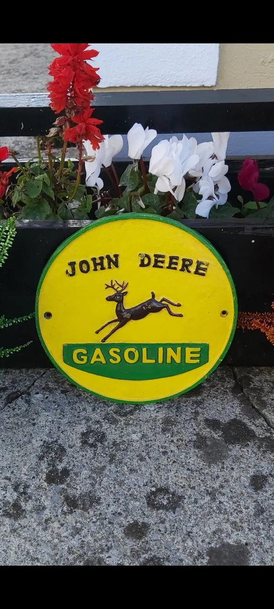 John deer gasoline cast iron sign