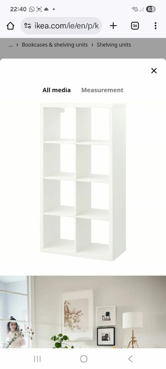 Ikea Kallax sheving unit in white - Image 1