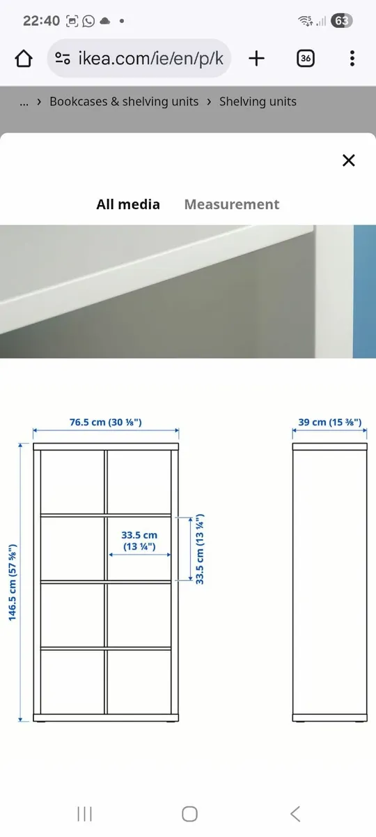 Ikea Kallax sheving unit in white - Image 2