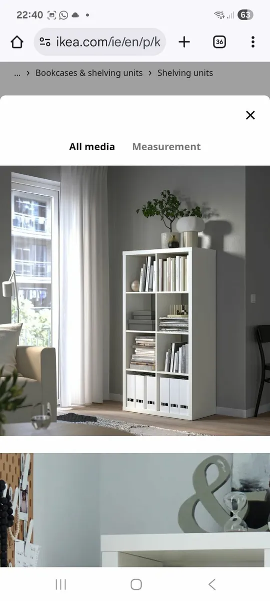 Ikea Kallax sheving unit in white - Image 3