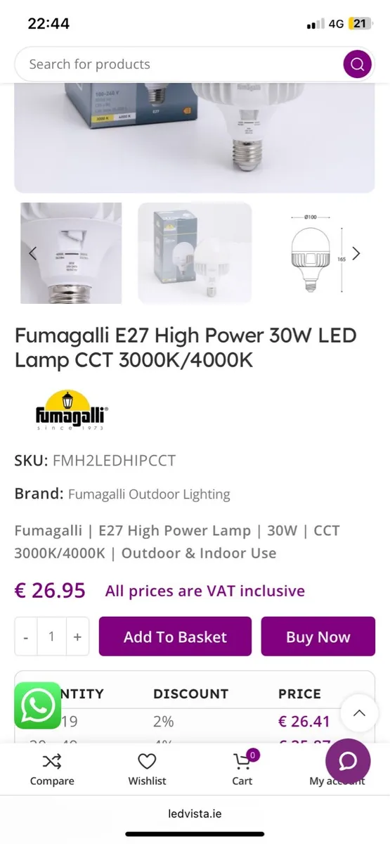 Fumagalli 30w led bulbs - Image 2