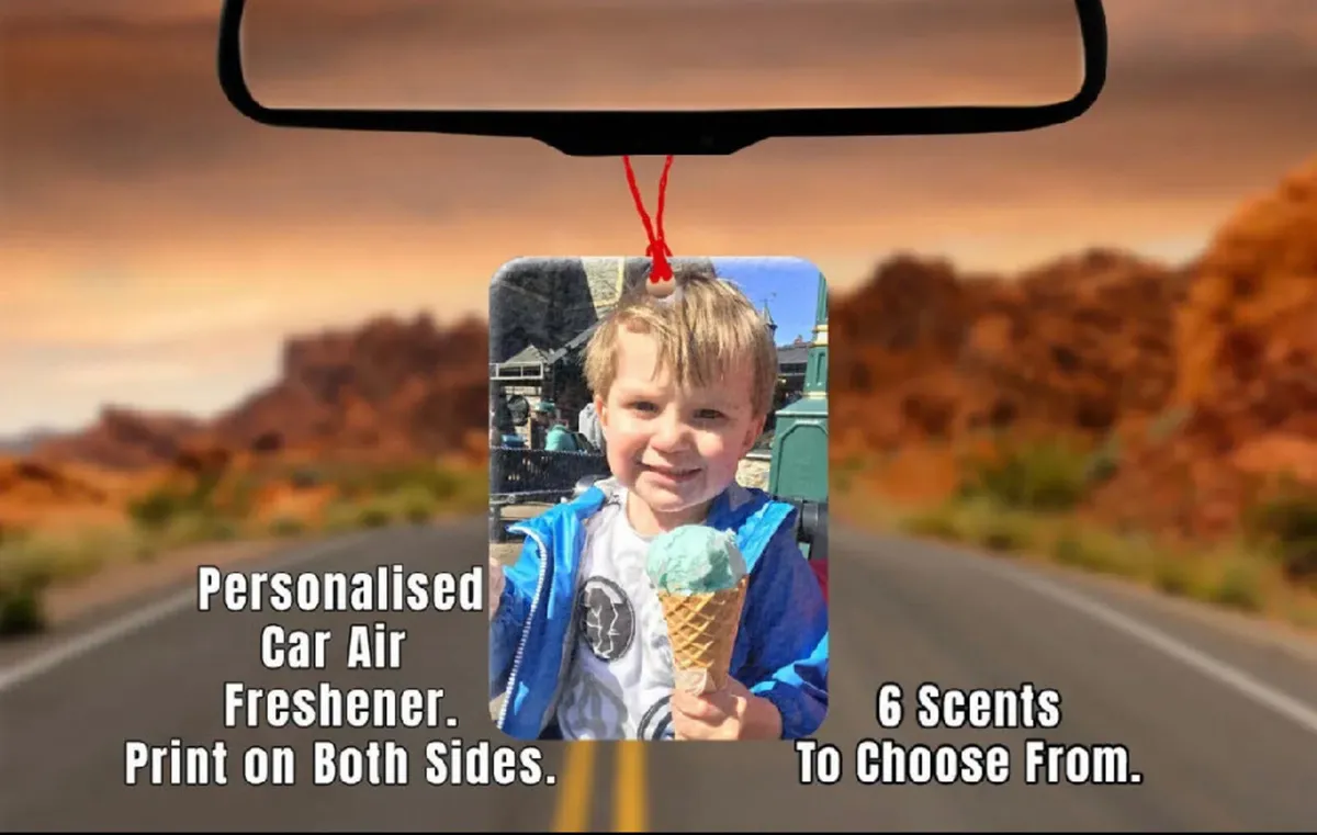 4 x Personalised Car Air Fresheners • Photo & Text - Image 3